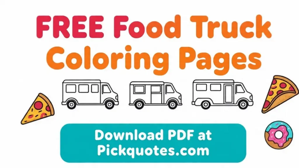 Free Food Truck Coloring Pages – Printable PDF